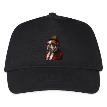 Englische Bulldogge - Kinder Basecap - Schwarz - Vorne