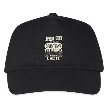 Common Sense Is Like Deodorant Funny Statement - Kids’ Baseball Cap - black - Front