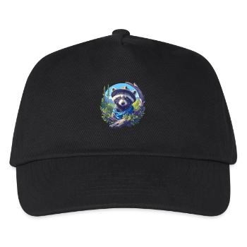 Waschbären Waschbär - Kinder Basecap - Schwarz - Vorne