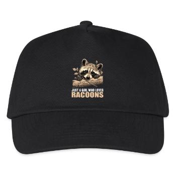 Waschbären Waschbär - Kinder Basecap - Schwarz - Vorne