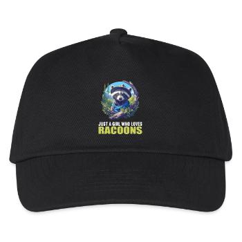 Waschbären Waschbär - Kinder Basecap - Schwarz - Vorne