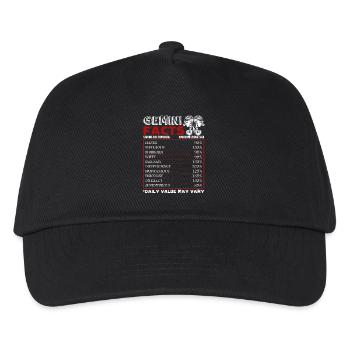 Gemini Facts Horoscope Zodiac - Kids’ Baseball Cap - black - Front