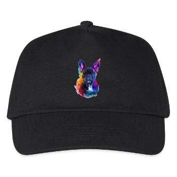 Französische Bulldogge - Kinder Basecap - Schwarz - Vorne