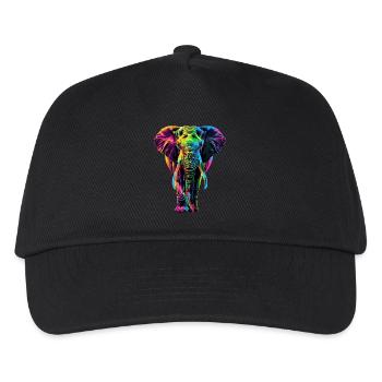 Elefant - Kinder Basecap - Schwarz - Vorne