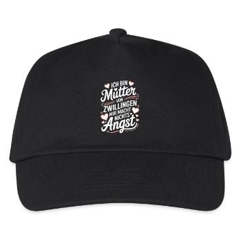 Zwillingsmama Zwillings Mutter Mama von Zwillingen - Kinder Basecap - Schwarz - Vorne
