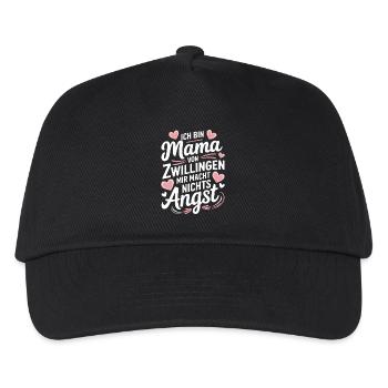 Zwillingsmama Zwillings Mutter Mama von Zwillingen - Kinder Basecap - Schwarz - Vorne