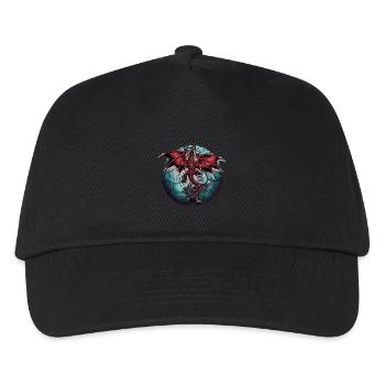 Drache Drachen Planet Planeten - Kinder Basecap - Schwarz - Vorne