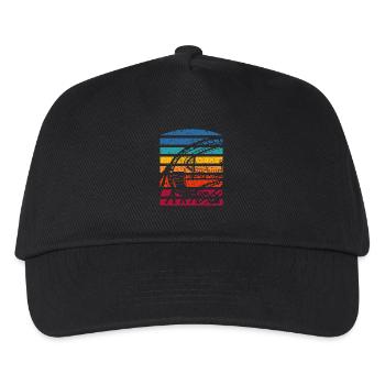 Retro Roller Coaster Silhouette Adventure - Kids’ Baseball Cap - black - Front