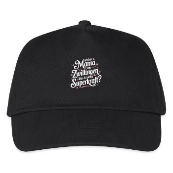 Zwillingsmama Zwillings Mutter, Mama von Zwillinge - Kinder Basecap - Schwarz - Vorne