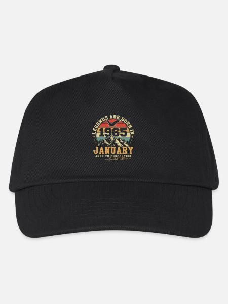 Januar 1965 Vintage Geburtstag 1965 Geschenk - Kinder Basecap - Schwarz
