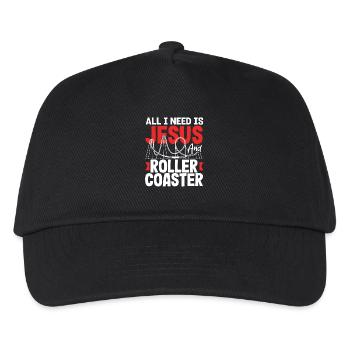 Jesus and Roller Coaster Lovers - Kids’ Baseball Cap - black - Front