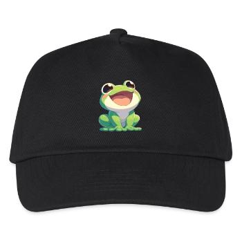 Frosch Frösche - Kinder Basecap - Schwarz - Vorne
