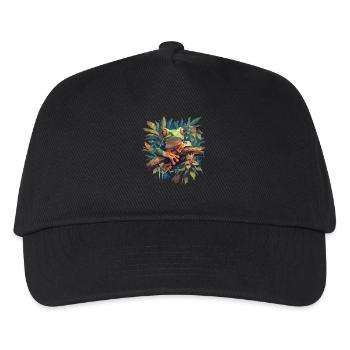 Frosch Frösche - Kinder Basecap - Schwarz - Vorne