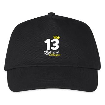 13th Birthday Official Teen Crown - Kids’ Baseball Cap - black - Front