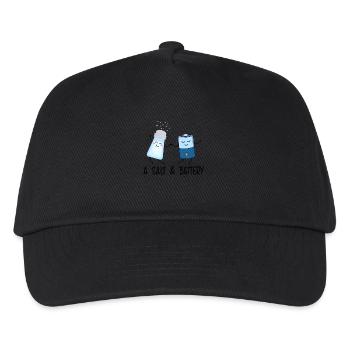 A Salt & Battery Funny Cartoon Motif for - Kids’ Baseball Cap - black - Front