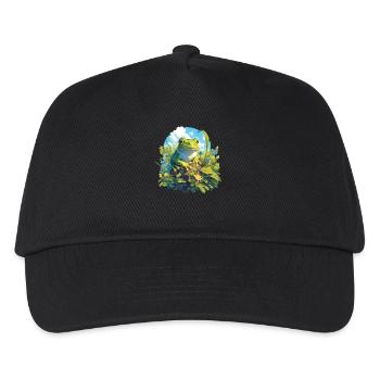 Frosch Frösche - Kinder Basecap - Schwarz - Vorne