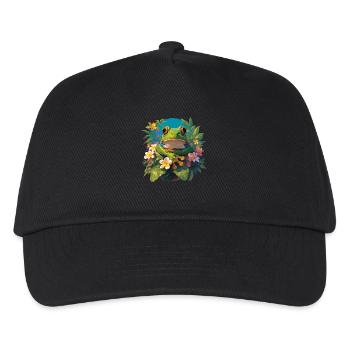Frosch Frösche - Kinder Basecap - Schwarz - Vorne