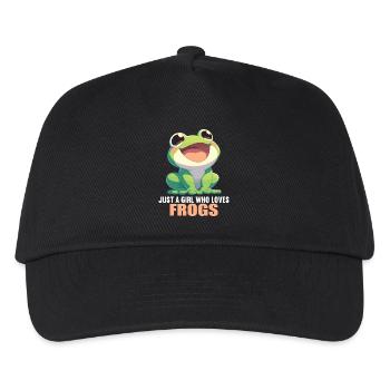 Frosch Frösche - Kinder Basecap - Schwarz - Vorne