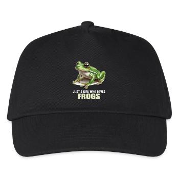 Frosch Frösche - Kinder Basecap - Schwarz - Vorne