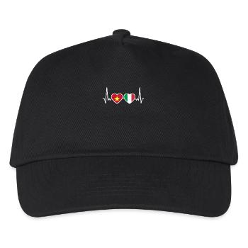 Vietnam Italy Heartbeat Flag Vietnamese - Kids’ Baseball Cap - black - Front