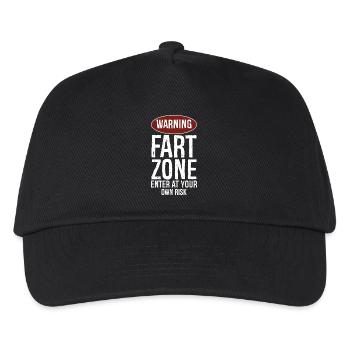 Achtung Furzzone Betreten auf eigene Gefahr - Kinder Basecap - Schwarz - Vorne