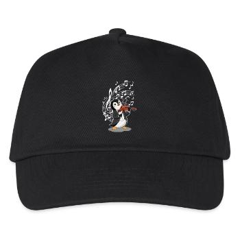 Musikalischer Pinguin Mit Geige - Kinder Basecap - Schwarz - Vorne