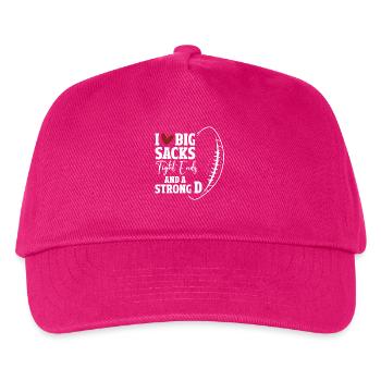 I Love Big Sacks Tight Ends And A Strong D - Kinder Basecap - Fuchsia - Vorne