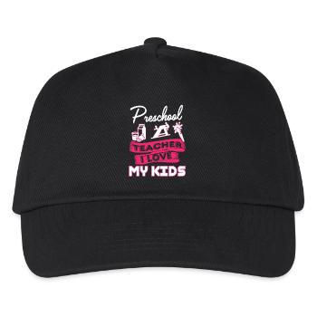 Preschool Teacher Loves Kids - Kids’ Baseball Cap - black - Front