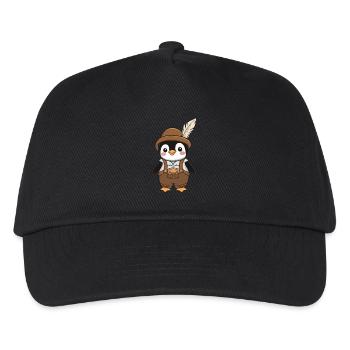 Funny penguin in Bavarian outfit - Kids’ Baseball Cap - black - Front