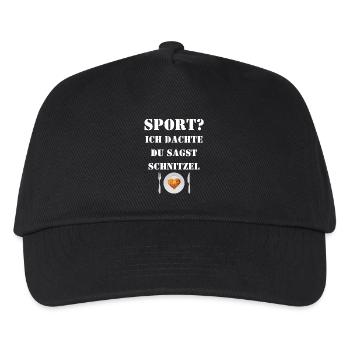 Lustig - Sport? Ich dachte, du sagst Schnitzel - Kinder Basecap - Schwarz - Vorne