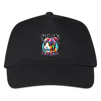 Guinea Pig Skiing Snow Slope Cute - Kids’ Baseball Cap - black - Front