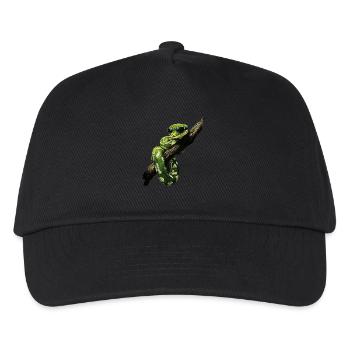 Grüner Baumpython Schlangen Liebhaber Terrarium - Kinder Basecap - Schwarz - Vorne