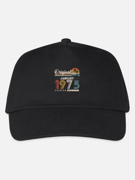 Original Januar 1975 Jahrgang Retro Geburtstag - Kinder Basecap - Schwarz