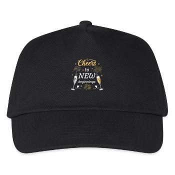 Cheers to New Beginnings – Festliches Silvester - Kinder Basecap - Schwarz - Vorne