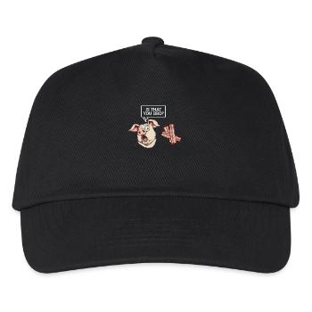 Ist Das Dein Bruder? Lustiges Schwein-Speck-Motiv - Kinder Basecap - Schwarz - Vorne
