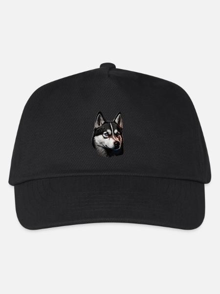 Husky Vintage Schlittenhunde Sibirischer Husky - Kinder Basecap - Schwarz
