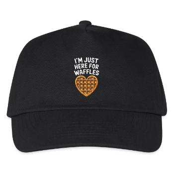 Waffles Saying Dessert Funny Waffles Gift - Kids’ Baseball Cap - black - Front