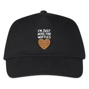 Waffles Saying Dessert Funny Waffles Gift - Kids’ Baseball Cap - black - Front