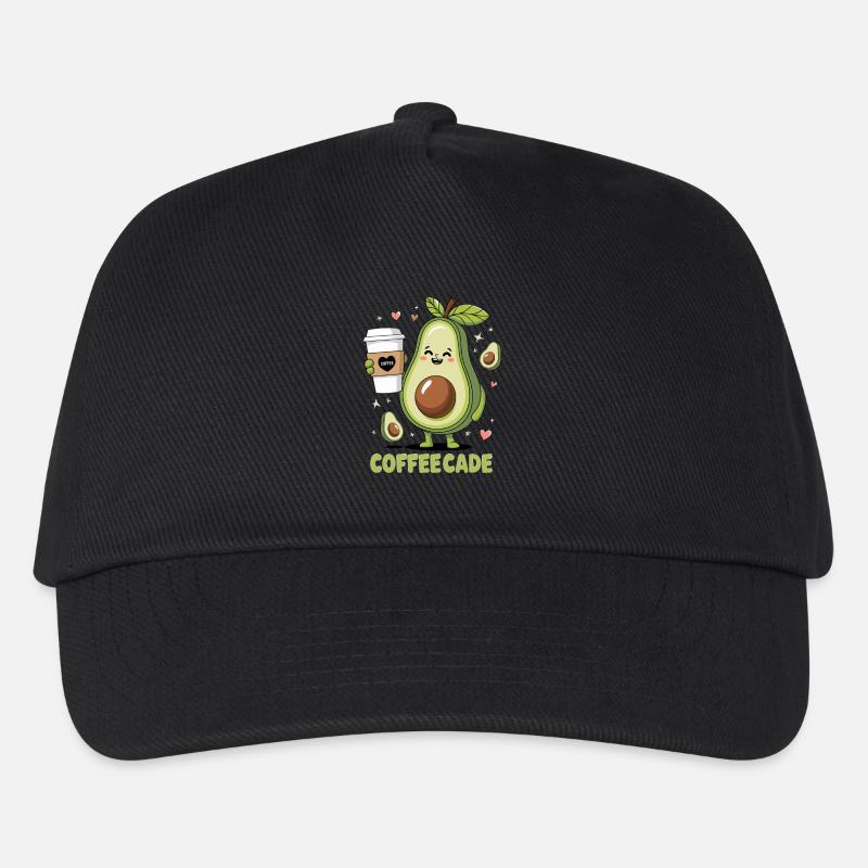 Cute Avocado Holding Coffee - Kinder Basecap - Schwarz