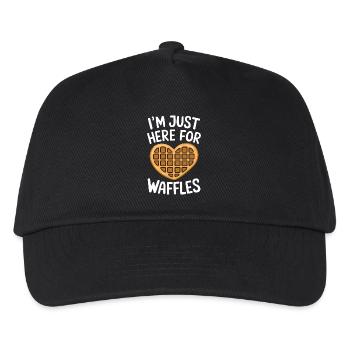 Waffles Saying Dessert Funny Waffles Gift - Kids’ Baseball Cap - black - Front