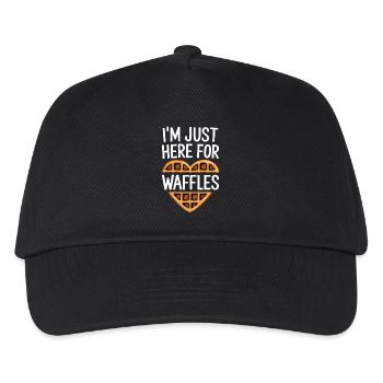 Waffles Saying Dessert Funny Waffles Gift - Kids’ Baseball Cap - black - Front
