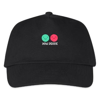 Du Entscheidest Positiv Negativ Motiv - Kinder Basecap - Schwarz - Vorne