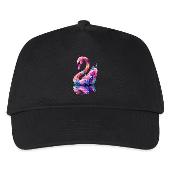 Schwan - Kinder Basecap - Schwarz - Vorne