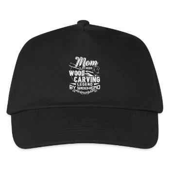 Mom By Week Wood Carving Legend By Weekend - Kids’ Baseball Cap - black - Front