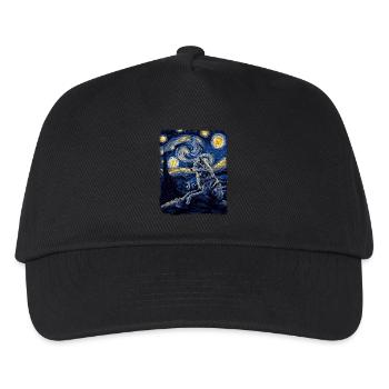 Wolf Kojote Wildes Tier Sternenhimmel Malerei - Kinder Basecap - Schwarz - Vorne