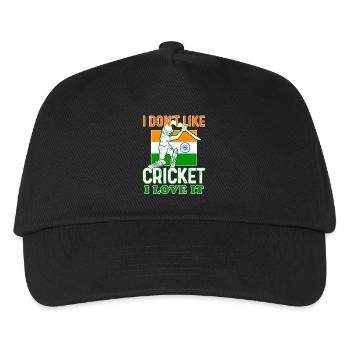 Ich mag Cricket nicht, ich liebe es, Indisches Cricket - Kinder Basecap - Schwarz - Vorne