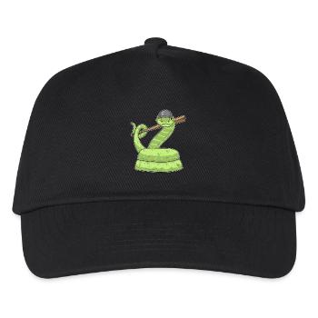 Schlange Baseball Baseballschläger - Kinder Basecap - Schwarz - Vorne