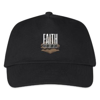 Motivational Saying: Faith Can Move Mountains - Kids’ Baseball Cap - black - Front