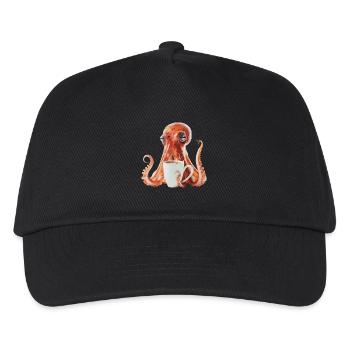 Tintenfisch Kaffee - Kinder Basecap - Schwarz - Vorne