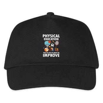 Pshysical Education You've Got To Move To Improve - Kinder Basecap - Schwarz - Vorne